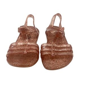 Baby Gap Jelly Sandals Pink Gold Glitter Size 6 Baby Girl Toddler